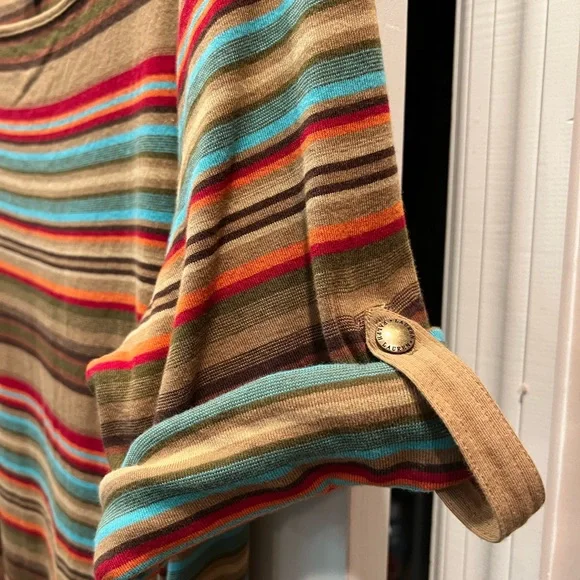 Ralph Lauren Brown Tan Orange Multi Striped Dress Sz 2X - Picture 3 of 4